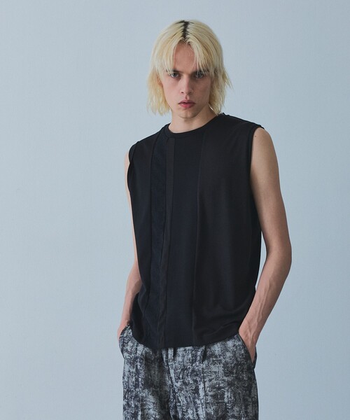 5351 POUR LES HOMMES(ゴーサンゴーイチプールオム)の「【コンビネーション】ノースリーブ Tシャツ(Tシャツ/カットソー・メンズ・ホワイト/ブラック・44/46/48/50)」の1枚目の写真