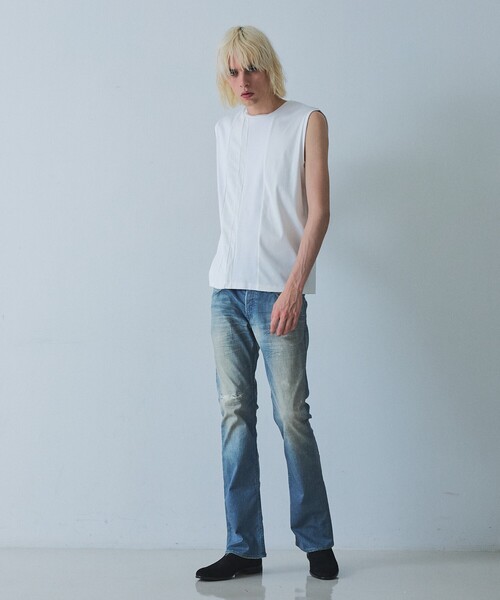 5351 POUR LES HOMMES(ゴーサンゴーイチプールオム)の「【コンビネーション】ノースリーブ Tシャツ(Tシャツ/カットソー・メンズ・ホワイト/ブラック・44/46/48/50)」の10枚目の写真
