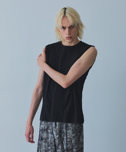 5351 POUR LES HOMMES(ゴーサンゴーイチプールオム)の「【コンビネーション】ノースリーブ Tシャツ(Tシャツ/カットソー・メンズ・ホワイト/ブラック・44/46/48/50)」の16枚目の写真