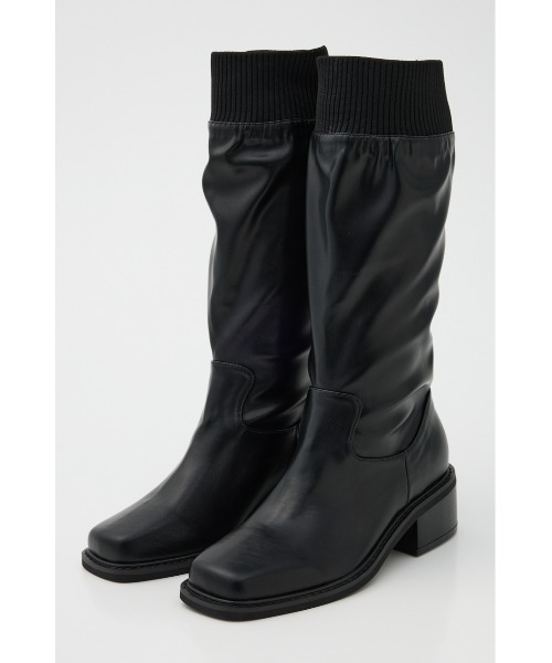 LAGUA GEM(ラグアジェム)の「RIB FIT LONG ブーツ(ブーツ・レディース・ブラック・SMALL/MEDIUM/LARGE)」の2枚目の写真