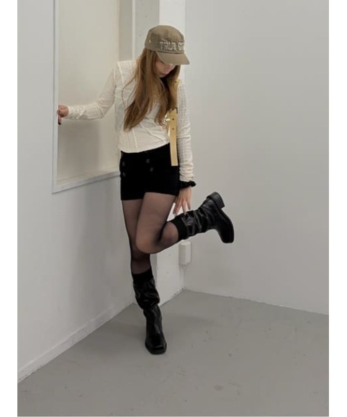 LAGUA GEM(ラグアジェム)の「RIB FIT LONG ブーツ(ブーツ・レディース・ブラック・SMALL/MEDIUM/LARGE)」の13枚目の写真