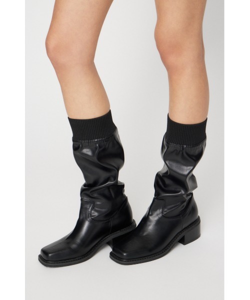 LAGUA GEM(ラグアジェム)の「RIB FIT LONG ブーツ(ブーツ・レディース・ブラック・SMALL/MEDIUM/LARGE)」の10枚目の写真