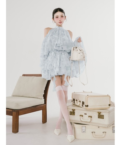 Darich（ダーリッチ）の「トワルドジュイシフォンフリルミニワンピース（ワンピース・レディース・サックスブルー/ピンク/イエロー・FREE/FL）」の14枚目の写真