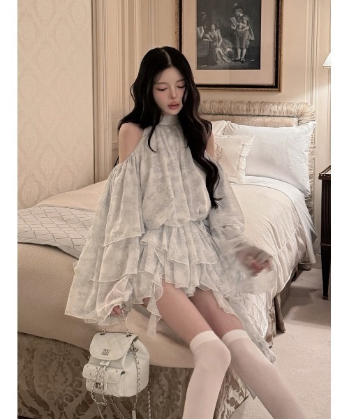 Darich（ダーリッチ）の「トワルドジュイシフォンフリルミニワンピース（ワンピース・レディース・サックスブルー/ピンク/イエロー・FREE/FL）」の12枚目の写真