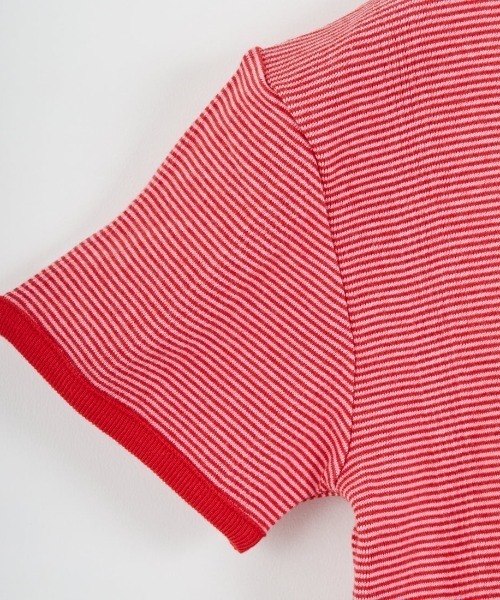MILLER（ミラー）の「[MILLER/ミラー] 別注 クロップド丈 ボーダーヘンリーネックＴシャツ（Tシャツ/カットソー・レディース・レッド/チャコールグレー/ボルドー/ブラウン/サックスブルー・F）」の21枚目の写真