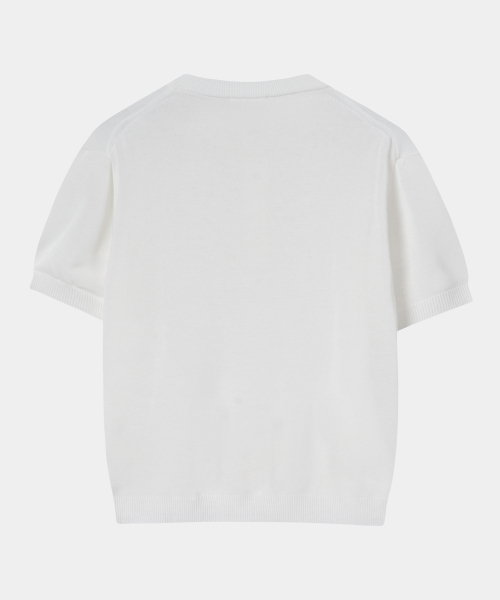 DECOROSO（デコローゾ）の「サマー クールタッチ ヘンリーネック 半袖ニット [アイボリー]（Tシャツ/カットソー・メンズ・その他・01/02）」の2枚目の写真