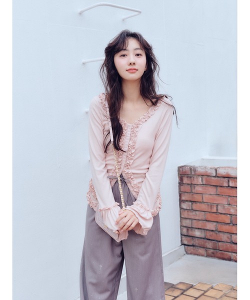 FURFUR(ファーファー)の「ビジュー付きイージーパンツ(その他パンツ・レディース・ライトベージュ/ライトグレー/ネイビー・F)」の5枚目の写真