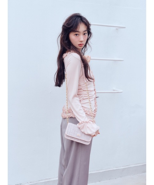 FURFUR(ファーファー)の「ビジュー付きイージーパンツ(その他パンツ・レディース・ライトベージュ/ライトグレー/ネイビー・F)」の6枚目の写真