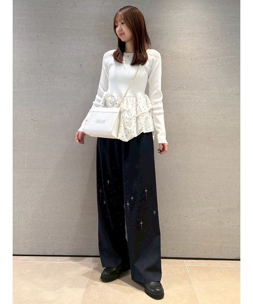 FURFUR(ファーファー)の「ビジュー付きイージーパンツ(その他パンツ・レディース・ライトベージュ/ライトグレー/ネイビー・F)」の20枚目の写真