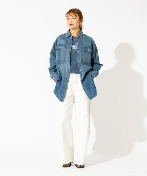 Healthy denim(ヘルシーデニム)の「【Healthy denim / ヘルシーデニム】Almond / デニムシャツ / オーバーサイズ【WEB限定】(シャツ/ブラウス・レディース・インディゴブルー/サックスブルー・フリー)」の4枚目の写真