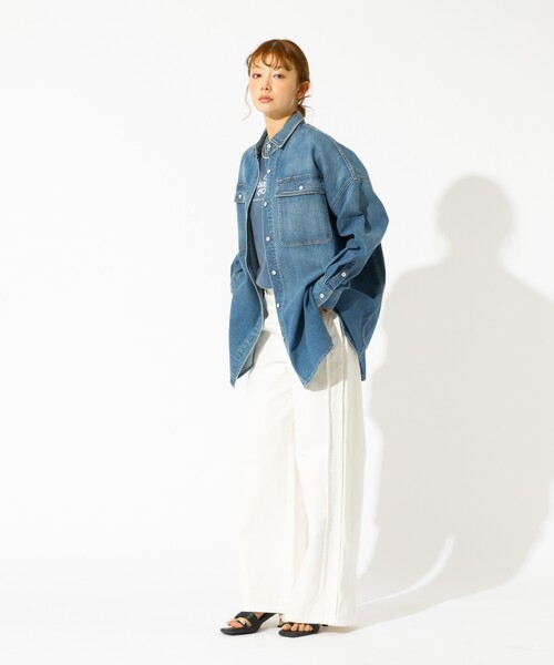 Healthy denim(ヘルシーデニム)の「【Healthy denim / ヘルシーデニム】Almond / デニムシャツ / オーバーサイズ【WEB限定】(シャツ/ブラウス・レディース・インディゴブルー/サックスブルー・フリー)」の6枚目の写真