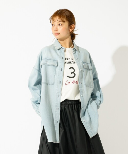 Healthy denim(ヘルシーデニム)の「【Healthy denim / ヘルシーデニム】Almond / デニムシャツ / オーバーサイズ【WEB限定】(シャツ/ブラウス・レディース・インディゴブルー/サックスブルー・フリー)」の8枚目の写真