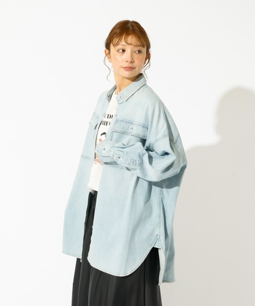 Healthy denim(ヘルシーデニム)の「【Healthy denim / ヘルシーデニム】Almond / デニムシャツ / オーバーサイズ【WEB限定】(シャツ/ブラウス・レディース・インディゴブルー/サックスブルー・フリー)」の10枚目の写真