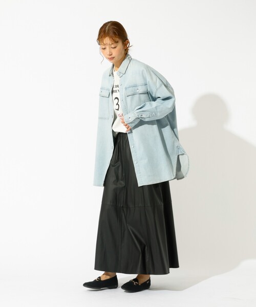 Healthy denim(ヘルシーデニム)の「【Healthy denim / ヘルシーデニム】Almond / デニムシャツ / オーバーサイズ【WEB限定】(シャツ/ブラウス・レディース・インディゴブルー/サックスブルー・フリー)」の11枚目の写真