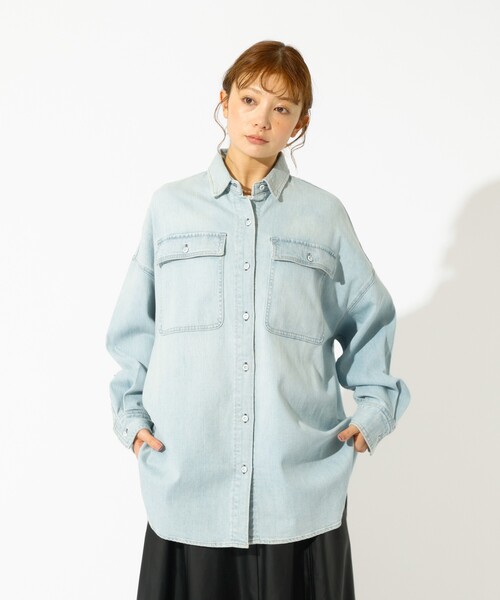 Healthy denim(ヘルシーデニム)の「【Healthy denim / ヘルシーデニム】Almond / デニムシャツ / オーバーサイズ【WEB限定】(シャツ/ブラウス・レディース・インディゴブルー/サックスブルー・フリー)」の12枚目の写真