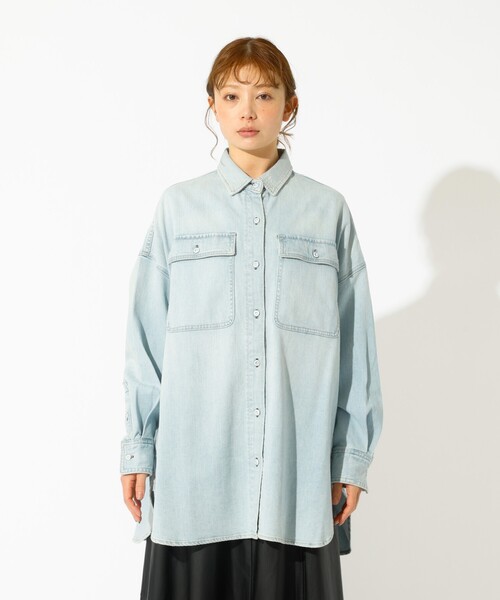 Healthy denim(ヘルシーデニム)の「【Healthy denim / ヘルシーデニム】Almond / デニムシャツ / オーバーサイズ【WEB限定】(シャツ/ブラウス・レディース・インディゴブルー/サックスブルー・フリー)」の14枚目の写真