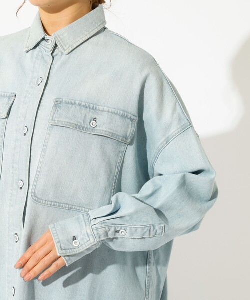 Healthy denim(ヘルシーデニム)の「【Healthy denim / ヘルシーデニム】Almond / デニムシャツ / オーバーサイズ【WEB限定】(シャツ/ブラウス・レディース・インディゴブルー/サックスブルー・フリー)」の18枚目の写真