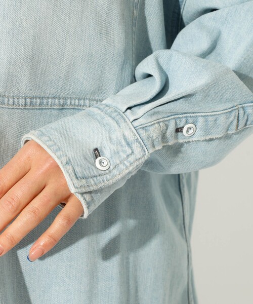 Healthy denim(ヘルシーデニム)の「【Healthy denim / ヘルシーデニム】Almond / デニムシャツ / オーバーサイズ【WEB限定】(シャツ/ブラウス・レディース・インディゴブルー/サックスブルー・フリー)」の19枚目の写真