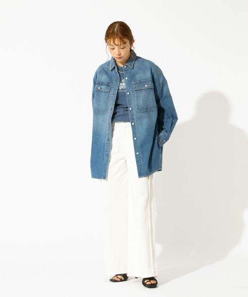 Healthy denim(ヘルシーデニム)の「【Healthy denim / ヘルシーデニム】Almond / デニムシャツ / オーバーサイズ【WEB限定】(シャツ/ブラウス・レディース・インディゴブルー/サックスブルー・フリー)」の22枚目の写真