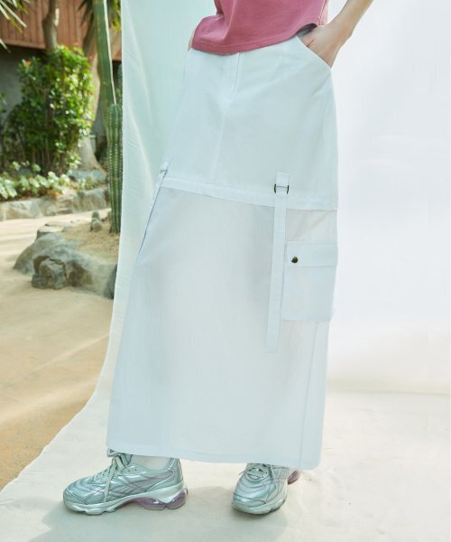 LARTIGENT(ラーティゼン)の「L9 2-WAY NYLON LONG SKIRT(WHITE)(スカート・レディース・その他・FREE)」の2枚目の写真