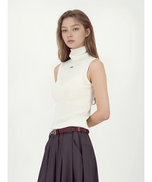 ACUD(アクド)の「Ribbed Sleeveless Knit _Ivory(Tシャツ/カットソー・レディース・アイボリー・FREE)」の2枚目の写真