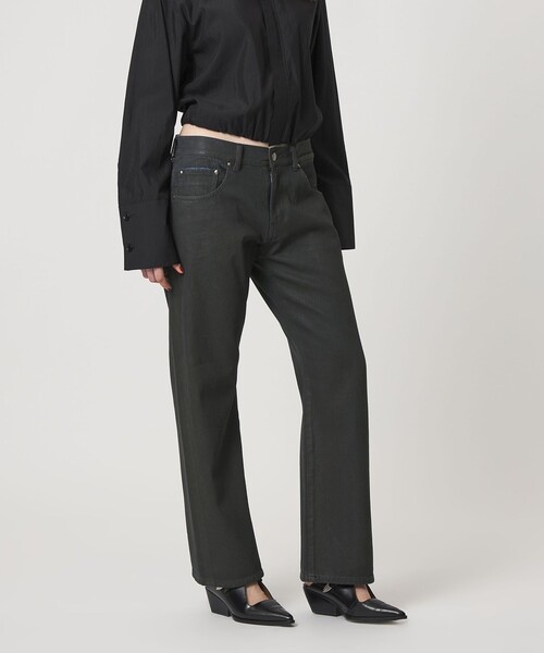 ASTRAET(アストラット)の「<ASTRAET>コーティング デニムパンツ UNISEX(デニムパンツ・レディース・オフホワイト/ブラック・1/00/2/0)」の2枚目の写真