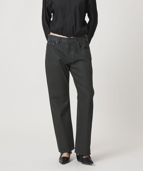 ASTRAET(アストラット)の「<ASTRAET>コーティング デニムパンツ UNISEX(デニムパンツ・レディース・オフホワイト/ブラック・1/00/2/0)」の3枚目の写真