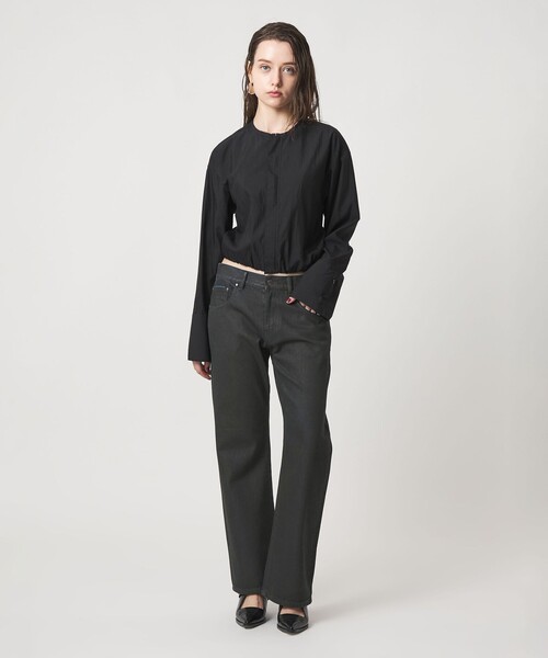 ASTRAET(アストラット)の「<ASTRAET>コーティング デニムパンツ UNISEX(デニムパンツ・レディース・オフホワイト/ブラック・1/00/2/0)」の6枚目の写真