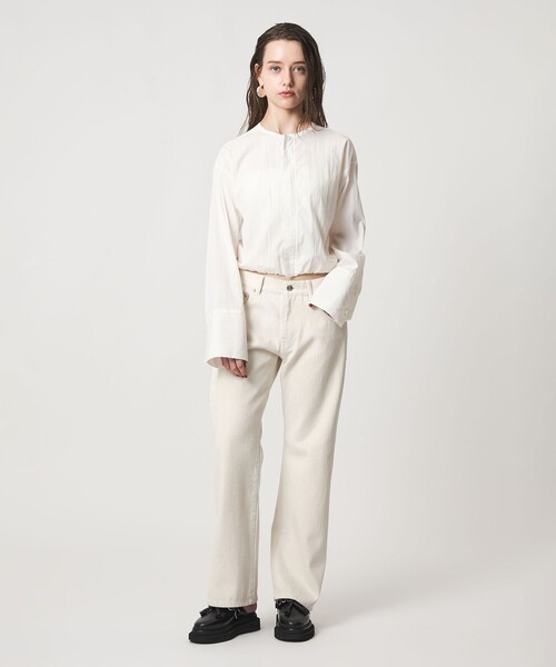 ASTRAET(アストラット)の「<ASTRAET>コーティング デニムパンツ UNISEX(デニムパンツ・レディース・オフホワイト/ブラック・1/00/2/0)」の10枚目の写真
