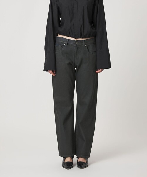 ASTRAET(アストラット)の「<ASTRAET>コーティング デニムパンツ UNISEX(デニムパンツ・レディース・オフホワイト/ブラック・1/00/2/0)」の12枚目の写真