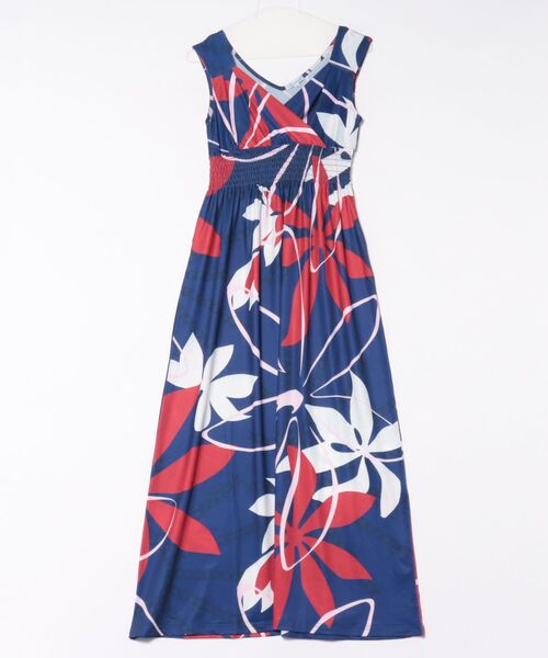 Maunaloa（マウナロア）の「【Maunaloa】Ocean Blue Bird ティアレトアノースリーブドレス（ドレス・レディース・ネイビー/モスグリーン/ブラック・L/M）」の3枚目の写真