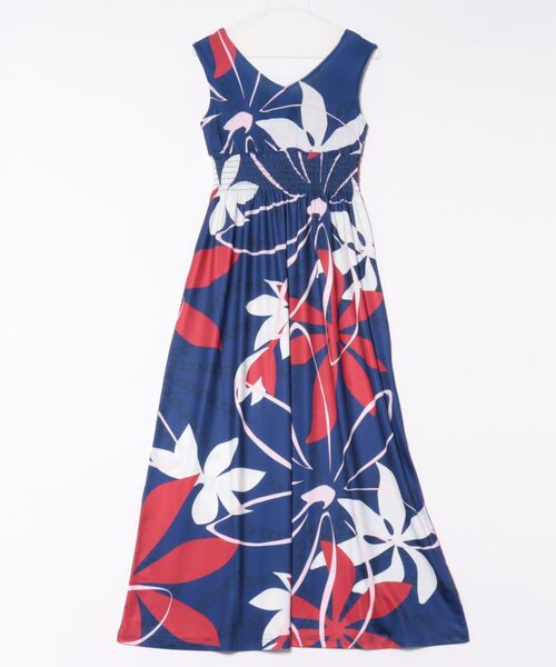 Maunaloa（マウナロア）の「【Maunaloa】Ocean Blue Bird ティアレトアノースリーブドレス（ドレス・レディース・ネイビー/モスグリーン/ブラック・L/M）」の4枚目の写真