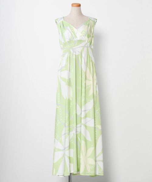 Maunaloa（マウナロア）の「【Maunaloa】Ocean Blue Bird ティアレトアノースリーブドレス（ドレス・レディース・ネイビー/モスグリーン/ブラック・L/M）」の5枚目の写真