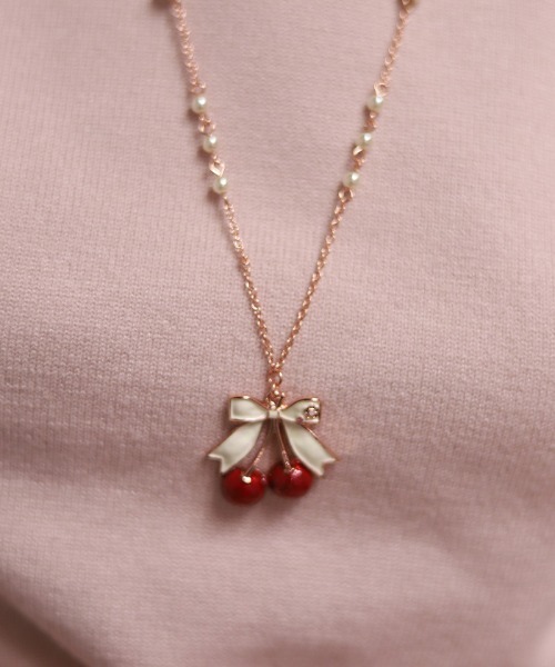axes femme（アクシーズファム）の「ディヴェールショコラネックレス（ネックレス・レディース・ピンク/ゴールド・FREE）」の3枚目の写真