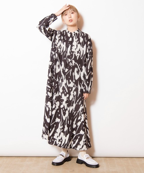 OSMOSIS（オズモーシス）の「プリントマーメイドワンピース（ワンピース・レディース・ブラック/ブラウン/グレー・ONE SIZE）」の9枚目の写真