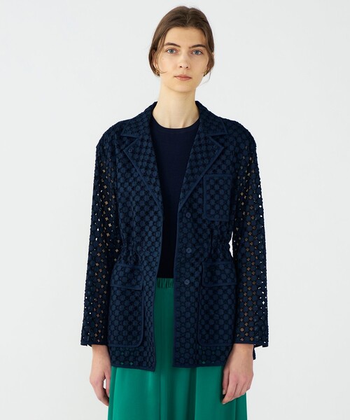 BALLSEY（ボールジィ）の「コモンフラワーエンブロイダリー ミドルブルゾンジャケット（その他アウター・レディース・ネイビー/ピンク・36）」の6枚目の写真