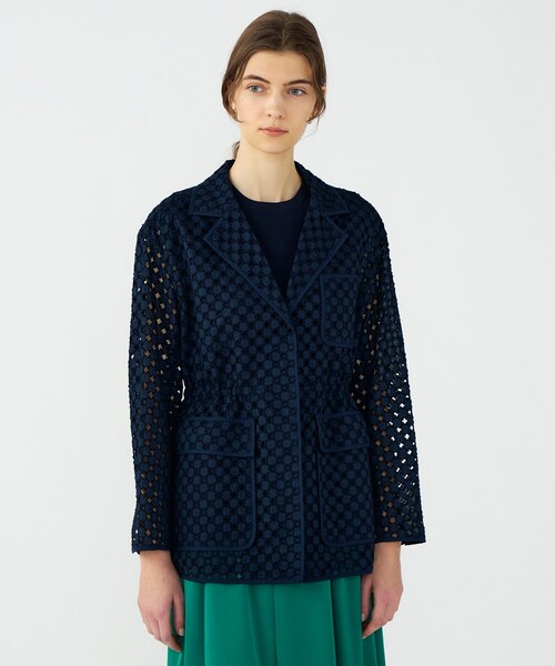 BALLSEY（ボールジィ）の「コモンフラワーエンブロイダリー ミドルブルゾンジャケット（その他アウター・レディース・ネイビー/ピンク・36）」の7枚目の写真