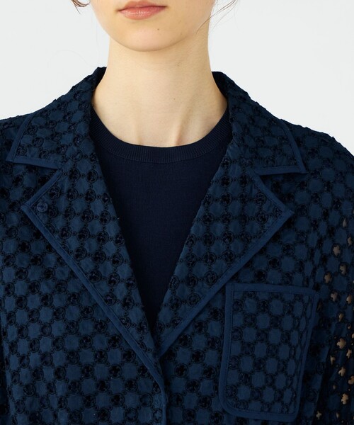 BALLSEY（ボールジィ）の「コモンフラワーエンブロイダリー ミドルブルゾンジャケット（その他アウター・レディース・ネイビー/ピンク・36）」の11枚目の写真