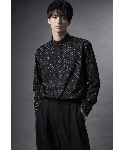 Sakka(サッカ)の「国産スタンドカラードット柄シャツ(シャツ/ブラウス・レディース・ブラック・MEDIUM/LARGE)」の5枚目の写真