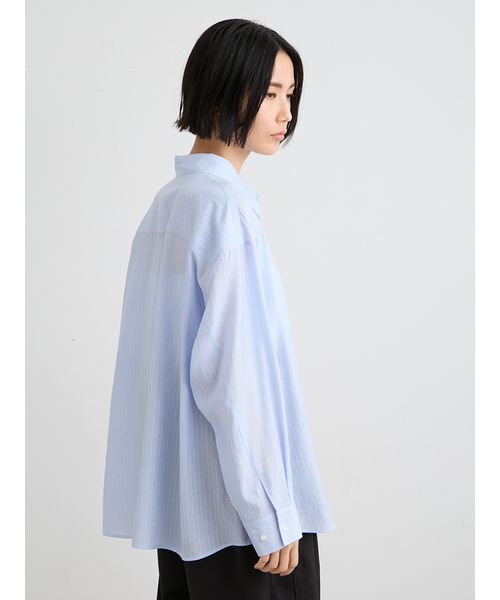 MIESROHE（ミースロエ）の「シアーストライプサイドオープンシャツ（シャツ/ブラウス・レディース・ライトブルー/イエロー/ホワイト・F）」の7枚目の写真