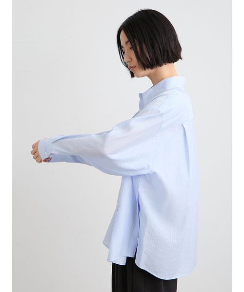 MIESROHE（ミースロエ）の「シアーストライプサイドオープンシャツ（シャツ/ブラウス・レディース・ライトブルー/イエロー/ホワイト・F）」の15枚目の写真