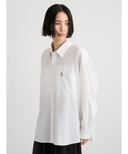 MIESROHE（ミースロエ）の「シアーストライプサイドオープンシャツ（シャツ/ブラウス・レディース・ライトブルー/イエロー/ホワイト・F）」の17枚目の写真