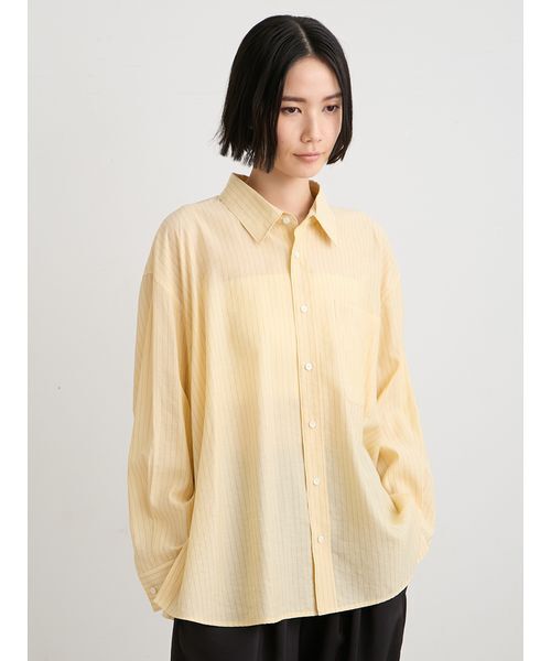 MIESROHE（ミースロエ）の「シアーストライプサイドオープンシャツ（シャツ/ブラウス・レディース・ライトブルー/イエロー/ホワイト・F）」の20枚目の写真