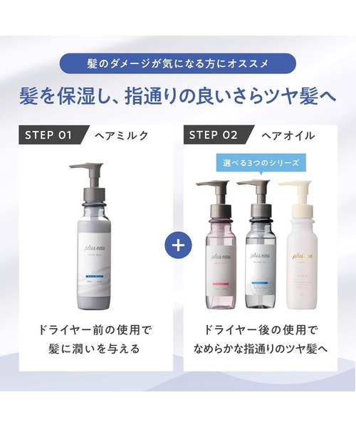 plus eau(プリュスオー)の「プリュスオー ハイドロミルク 詰め替え用 120ml(ヘアオイル/ヘアミルク・レディース・ヘアミルク・FREE)」の7枚目の写真