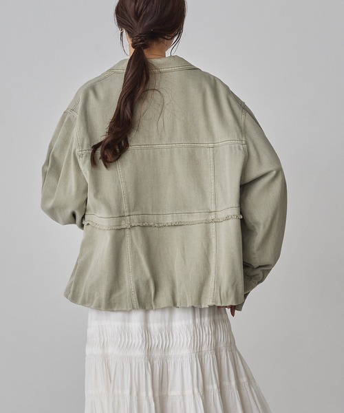 hunch（ハンチ）の「デニム/ツイル ジャケット（デニムジャケット・レディース・インディゴブルー/ライトインディゴブルー/ライトオリーブ・FREE）」の6枚目の写真