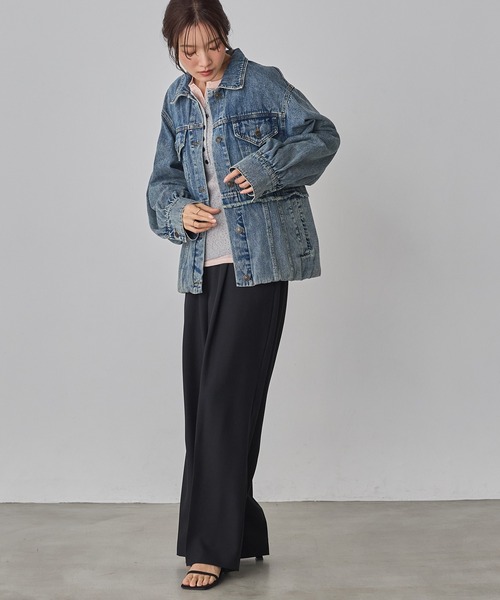 hunch（ハンチ）の「デニム/ツイル ジャケット（デニムジャケット・レディース・インディゴブルー/ライトインディゴブルー/ライトオリーブ・FREE）」の16枚目の写真