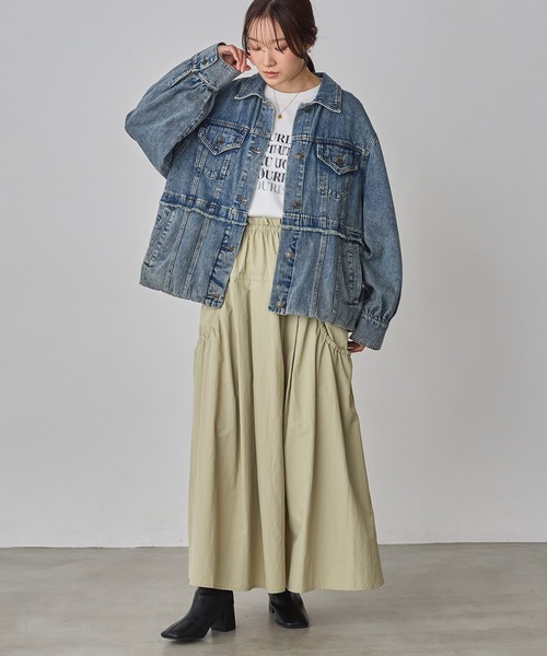 hunch（ハンチ）の「デニム/ツイル ジャケット（デニムジャケット・レディース・インディゴブルー/ライトインディゴブルー/ライトオリーブ・FREE）」の18枚目の写真