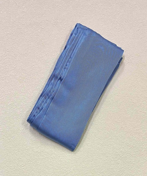 VIBGYOR（ヴィブジョー）の「oshipic/推し活 サテン風 リボン 推しカラー アレンジ ミニスカーフ S0039（バンダナ/スカーフ・レディース・ラベンダー/パープル/ピンク/ホワイト/ベージュ/ネイビー/ブルー系その他/グリーン/ブルー/ダークグリーン/ブラック/グリーン系その他/イエロー/レッド/アイボリー・FREE）」の9枚目の写真