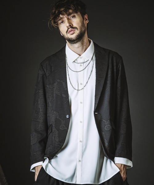 NO ID.（ノーアイディ）の「【NO ID.】Long Shirt / ロング シャツ（シャツ/ブラウス・メンズ・ブラック/グレー/ホワイト・ONE SIZE）」の8枚目の写真