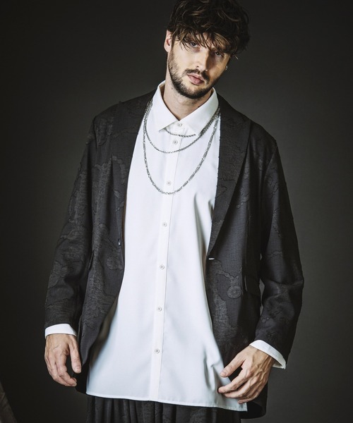 NO ID.（ノーアイディ）の「【NO ID.】Long Shirt / ロング シャツ（シャツ/ブラウス・メンズ・ブラック/グレー/ホワイト・ONE SIZE）」の9枚目の写真